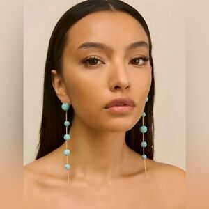 NEW in Box Cult Gaia Atum Turquoise Dangle Stud Earrings MSRP 228